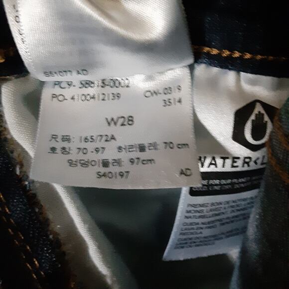 Levi's Overalls Blue Denim Women's Size 28 Side Zip Tapered Leg S40197 Cotton - Picture 13 of 15